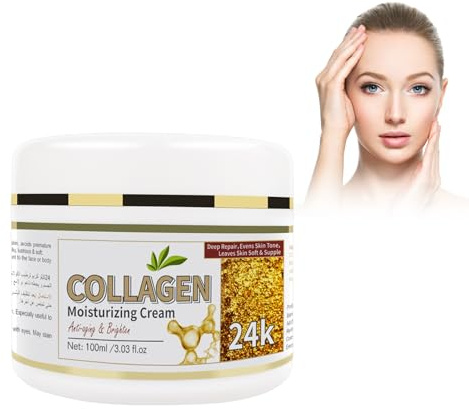 Eazerom 28 Kollagen Gesichtscreme 100g,Ageless Anti-Falten-Creme,Anti-Aging-Gesichtscreme Tag und Nacht,Collagen Creme mit Hyaluronsäure,Mildert Fältchen und spendet 24H Feuchtigkeit