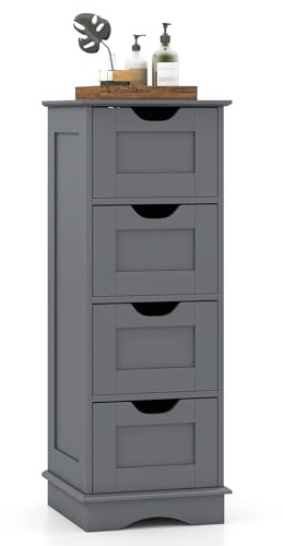 Multigot Bathroom Floor Cabinet (4 Drawers, Grey)