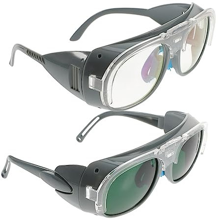 CHICAMPERA 2pièces Lunettes De Soudage Anti-éblouissement Avec Double Lentille Protection Poussière Et Uv Résistantes Et Durables Pour Travaux De Soudure