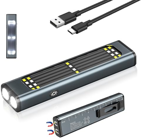 ErayLife LED-Taschenlampe, wiederaufladbar, 8 Leuchtmodi, mit Magnetisch | EDC, Zwei Lichtquellen, aus Aluminium, 1000 mAh, 2000 lm, Geeignet für Camping, Outdoor-Aktivitäten und Notfälle
