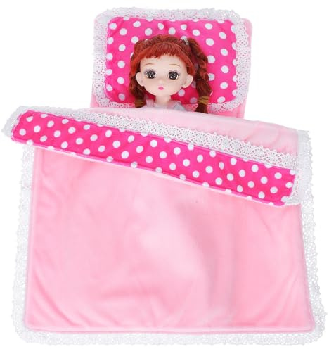 FIXOSHEE Ensemble de Literie Miniature pour Maison de Poupée 3 Pièces en Tissu Velours Épais Drap de Lit Miniature Mini Couverture et Matelas Accessoires Décoratifs pour Chambre de