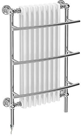 635mm(w) x 1000mm(h) Tranmere Traditional Electric Heated Towel Rail, Radiator. Supplied Pre Filled with a 400w Electric Element.