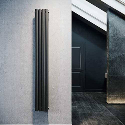 ELEGAGNT Radiateur à panneau double couche vertical pour salle de bain, noir
