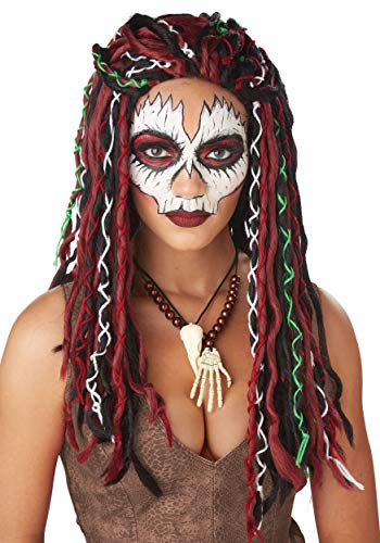 California Costumes Voodoo-Priesterin-Perücke für Damen Halloween-Perücke bunt