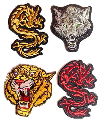 Aufnäher Iron on Patch Bügelbild Aufbügler Applikation Set 4 teilig