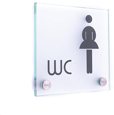 Türschild Glas Vitrum B (130/130 mm B2) (WC Damen standard)