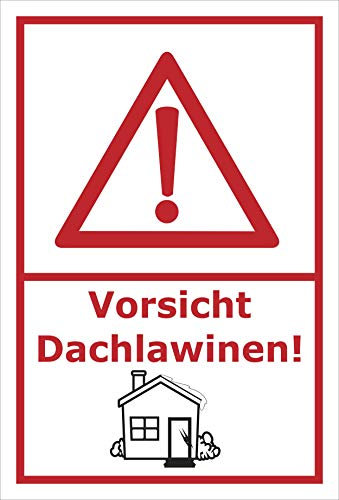 Melis-Folienwerkstatt Schild Vorsicht Dachlawinen - 60x40cm - Bohrlöcher - 3mm Aluverbund – 20 VAR S00018-057-E