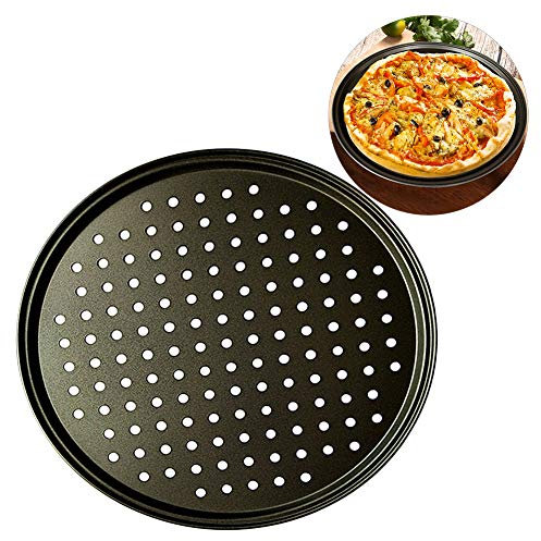 Gemini_mall - Vassoio per pizza, antiaderente, per pizza, teglia per pizza, teglia per pizza, teglia da forno, per casa, ristorante, cucina, 28 cm