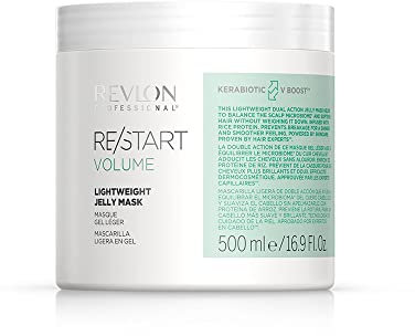 REVLON PROFESSIONAL RESTART VOLUME Mascarilla Ligera en Gel, mascarilla capilar voluminizadora para cabellos finos, tratamiento capilar antirrotura de proteínas de arroz, 500ml