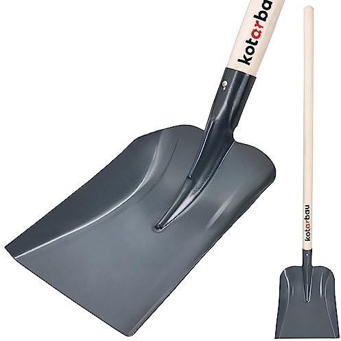 KOTARBAU® Robuste Schaufel 270 x 244mm Gartenschaufel für 38 mm Stieldurchmesser Stahlschaufel zum Aufnehmen von Schüttgut MIT HOLZSTIEL