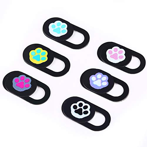 Webcam Cover Slide 6 Packungen ultradünne Kamerahüllen für MacBook Pro/Air iMac Computer Laptop Desktop Smartphone zum Schutz Ihrer Privatsphäre und Sicherheit, niedliche Hundepfote