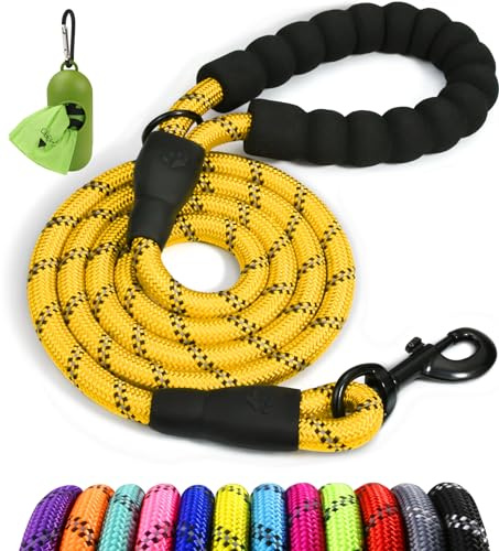 Taglory Laisse Chien Corde réfléchissants pour Chiens de Moyenne Grande | Ultra-Résistante Grade Escalade Ø 1,2 cm, Pour Grand Chien qui Tire, Prise en Main Douce Sans Brûlure, Balade Quotidienne