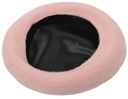 JOYHY Herren Einfarbig Wolle Gefüttert Französischer Stil Baskenmütze Künstlermütze Rosa