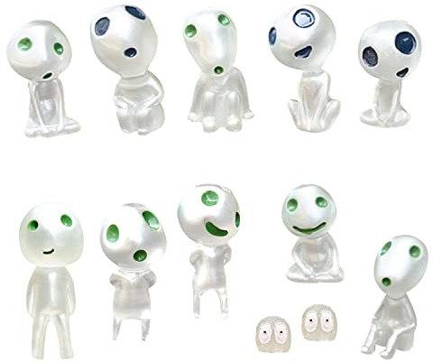 10 Elfos de Árboles Luminosos, con 2 Elfos de Polvo Luminosos, Accesorios de Jardín de Fantasmas Luminosos, Accesorios de Estatuas en Miniatura, Mini Decoración de Jardín, para Plantas en Macetas.