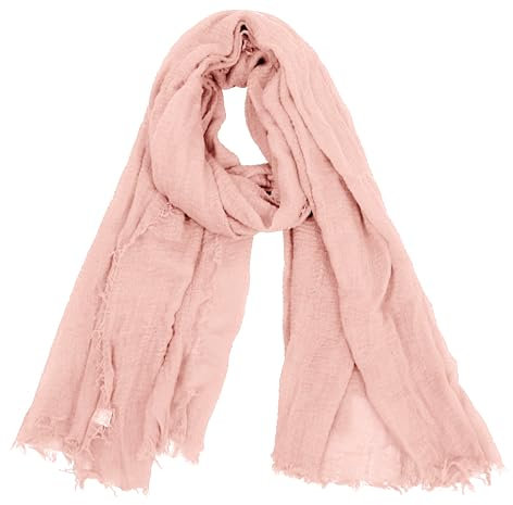 Van Der Rich ® - Schal mit fein gekreppter Oberfläche für Damen und Herren (10-Nude, One Size)