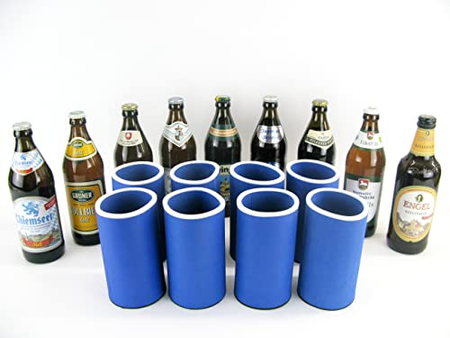 8er Set Bayrische Biere blau - Getränkekühler - Bierkühler - Flaschenkühler für alle genormten 0,5L Bierflaschen für beste Kühlung - Qualitätskühler Modell 2023 (8er Set Bayrische Biere blau)