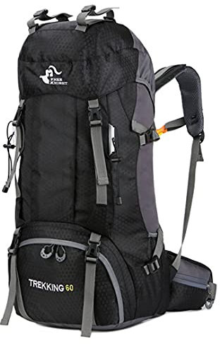 ADITAM 60L Outdoor Rucksack Campingtasche mit Regenschutz wasserdichte Bergsteigen Wanderrucksäcke Molle Sporttasche Double The Comfort