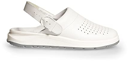 ABEBA 87020 - Unisex Schuhe - ACTIVE Clog SRC - Perforiertes Design - EU 36 - Weiß - Futtermaterial: Stoff - Mit Schnallenverschluss