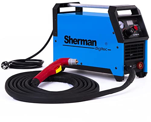 Sherman Cutter 50-45A Plasmaschneider Pilotzündung HF bis 12 mm mit 6m CB-50 Plasmabrenner - ausgestattet mit 2-Takt und 4-Takt, Test und MOSFET-Technologie - Set: Solo