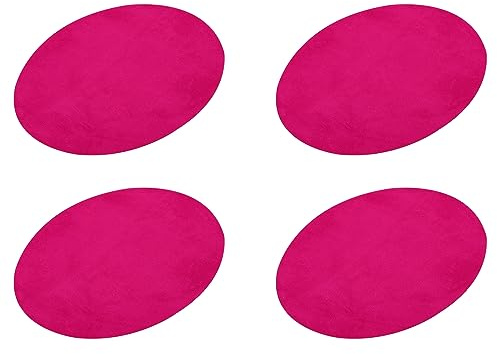 sourcing map 4 Stück Ellbogen Knie Bügelflicken Stoffpatch zur Reparatur, 11 x 14cm Oval Flicken zum Aufbügeln für Kleidung Handwerk Reparatur Kit Rucksack Schuhe Dekoration, Rosa