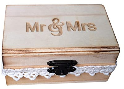 ifundom Holz Ringbox Für Hochzeiten Mit Metallverschluss Rustikales Ehering-box-design in Klassischer Holzfarbe Formstabile Ringbox Aus Hochwertigem Holzmaterial