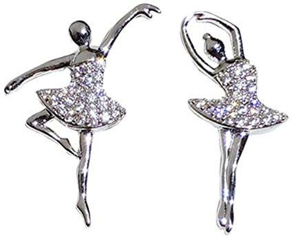 GALPADA Orecchini Ballerina in Rame Leggeri per Donna, Design Unico Argento, per Matrimoni e Feste, di Accessori Eleganti Chic