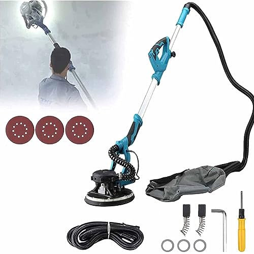 PixCy Lijadora De Pared 1800w, Lijadora Jirafa, con Aspiradora E Iluminación LED, 5 Velocidades Ajustables, con Cable De 2m, 20sandpaper, para Lijar Techos Y Paredes,100PCSsandpaper