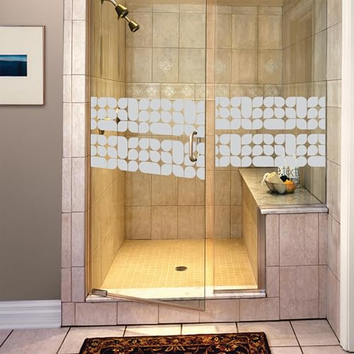 Ambiance Sticker Anti-Blackout Window Film – Self-Adhesive Privacy Screen Sticker for Glass and Shower Door | Design – H55 x L185 cm