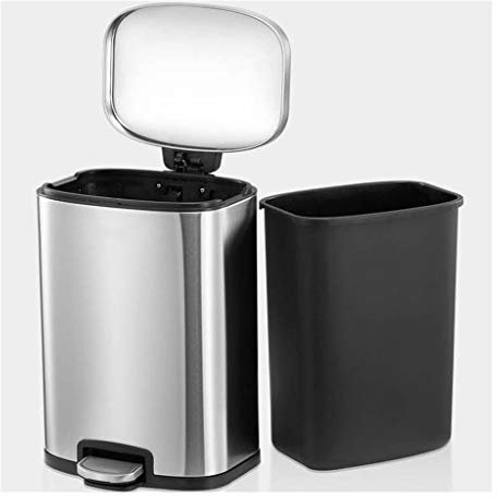 HASMI Cestino spazzatura Pattumiera - Pattumiera in Acciaio Inossidabile con Coperchio Pattumiera a Pedale da Cucina Pattumiera da Bagno for Uso Domestico 12L (3Galloni) Pattumiera Rotonda