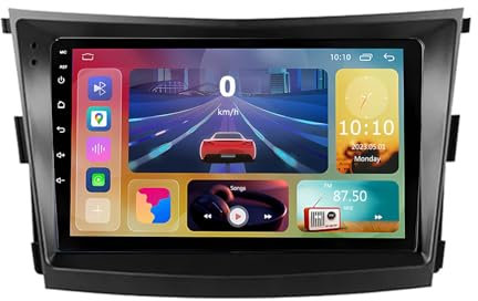 Stereo Auto Android per SsangYong Tivoli 2015-2019, 2Din 9 Pollici Radio con Carplay Senza Fili Bluetooth USB GPS Navigation Controllo del Volante Telecamera Posteriore Wifi(S6 6G+128G)