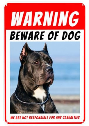 LSDINDF Personalisiertes Beware of Dogs Sign, Custom Warning of the Dog Signs, Personalised Dog Photo and Text, Outdoor Gate Rust Weatherproof for Fence Door or Gate.
