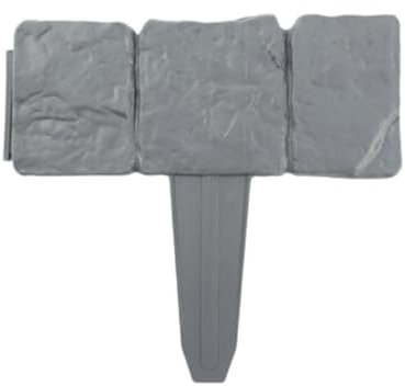 Dorccsi Lot de 20 Bordures de Jardin, Effet Pierre pavée Gris foncé, avec ancrages au Sol, décoratives et protectrices pour Jardins, aménagements paysagers et fermes.