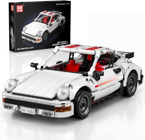 Mould King Rückschlagauto Bauset 824 Teile, Sammel-Sportwagen Modell im Maßstab - Rennauto Konstruktionsspielzeug für Erwachsene & Kinder ab 8 Jahren (15063)