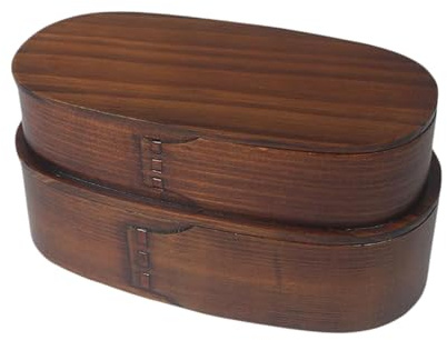 Bento-Mittagessen im japanischen Stil mit Holzfach doppelter Isolierschicht für Picknick Mittagessen für Kinder BjA130 (B, 19x10.2x9.5cm)