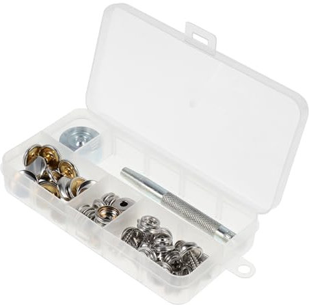 Angoily 1 Set Fastener Kit with Install Tool Heavy Duty Snap Buttons for DIY Crafts Furniture Repair and Maintenance Rust Resistant Screw Fastening