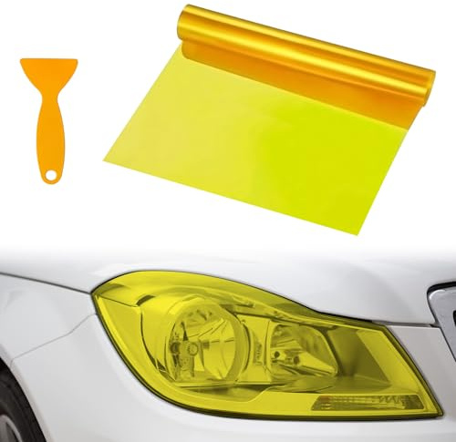 Tönungsfolie Auto,Scheinwerfer Folie,Rücklichttönungsfolie,Vinylfolie Gelb | Selbstklebende Autofolie Schutzfolie,Vinylfolie Tönungsfolie für Scheinwerferfolie,Verdunklungsfolie für Rücklichter