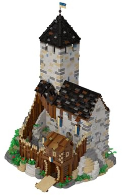 BlueBrixx Pro 108713 – Burg Blaustein: Bergfried-Erweiterung, 1778 Klemmbausteine, Burg Blaustein Set, 1. Erweiterung zur Grundburg, Bausteine der Burg Blaustein-Serie