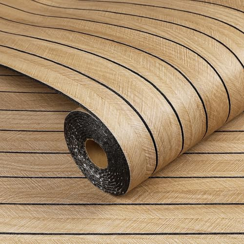 Livelynine Paneles Decorativos Para Pared Madera Marron Listones de Madera Decorativos Adhesivo 90CMx5M Revestimiento Pared PVC Autoadhesivo Interiores Habitación Salon Panel Decorativo Pareds Oficina