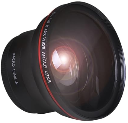 Objectif Grand Angle 52 mm 0,43x HD avec Fonction Macro Compatible avec Nikon D7100/D7000/D5600-D5100/D3300-D3100