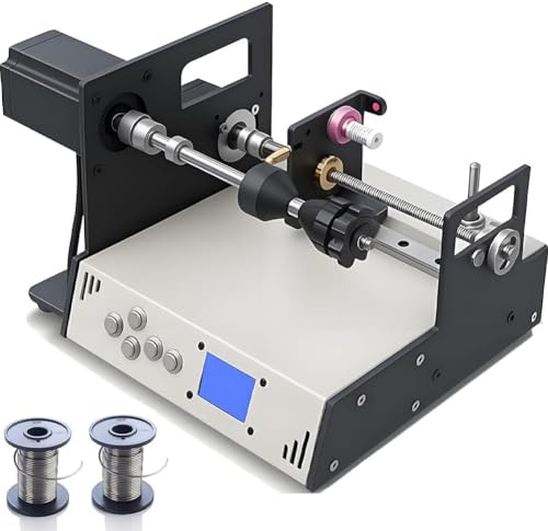 OZPPM Automatic Coil Winding Machine, Fishing Line Tie Winding Machine Industrial Grade, Cable Tube Amplifier Wind Wire Machines With LCD Screen, For Metal Wire, Fishing Line, Silk Thread