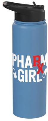 Pharm Girl Pharmacist Gifts For Women Pharmacy Student Stainless Steel Insulated Water Bottle