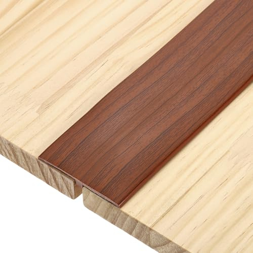 QUARKZMAN T-Molding Transition Strips, 350cm x 5cm (L x W) PVC Plinthe Platte Diviseur Auto-Adhésif Revêtement De Sol Vinyle Bordure Pour Joints De Sol Portes, Walnut