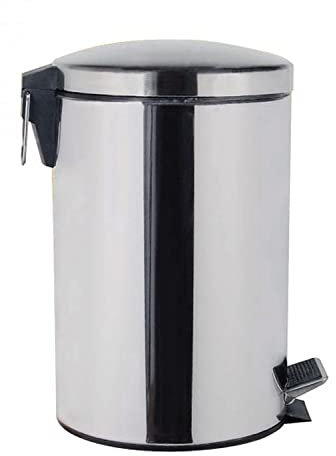 Acier Inox. Poubelle à Pédale 12L