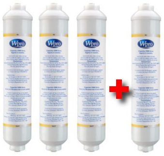 Lot de 4 filtres universels USC100 WPRO pour réfrigérateur Samsung, LG, Whirlpool, Daewoo, Haier