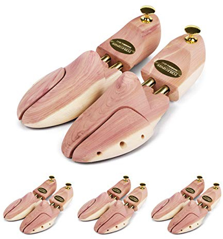 Schlesinger – 4 Paar Premium Herren Schuhspanner aus edlem Zedernholz für eine optimale Schuhpflege. Modell Kaiser. Größe 35 – 52 in Silber oder Gold.…