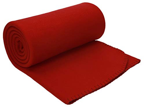 Betz Fleecedecke 130x170 cm 180g/m² – Weiche Wohndecke & Kuscheldecke – Flauschige Sofadecke als Tagesdecke – Leicht, wärmend & pflegeleicht – Farbe Dunkelrot