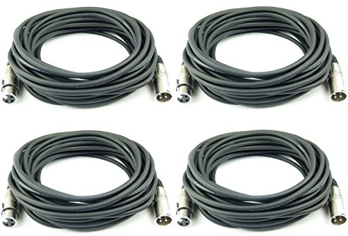 Adam Hall Cables 4 Stück K3MMF1000 Mikrofonkabel XLR female auf XLR male DMX Audio Kabel 3 pol polig (10 m, Schwarz, 4)