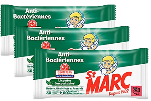 ST MARC Lingettes Nettoyantes et Désinfectantes (Anti-bacteriennes)
