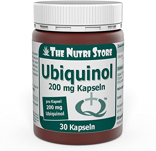 Ubiquinol 200 mg Kapseln 30 Stk. - reduzierte Form von Coenzym Q10-1 Monatsvorrat - The Nutri Store - Made in Germany