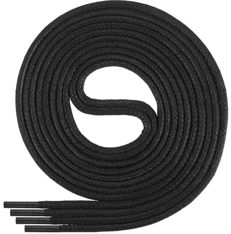 Di Ficchiano runde gewachste Schnürsenkel für Business, Anzug- und Lederschuhe - ø 2-4 mm - Längen 45cm - 200 cm - sehr reißfest - Made in Europa